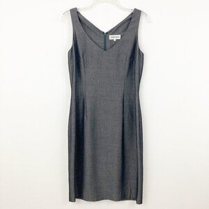 Georges Rech Sheath Dress Size 40 or US 8 Gray Sleeveless V-neck Business Casual
